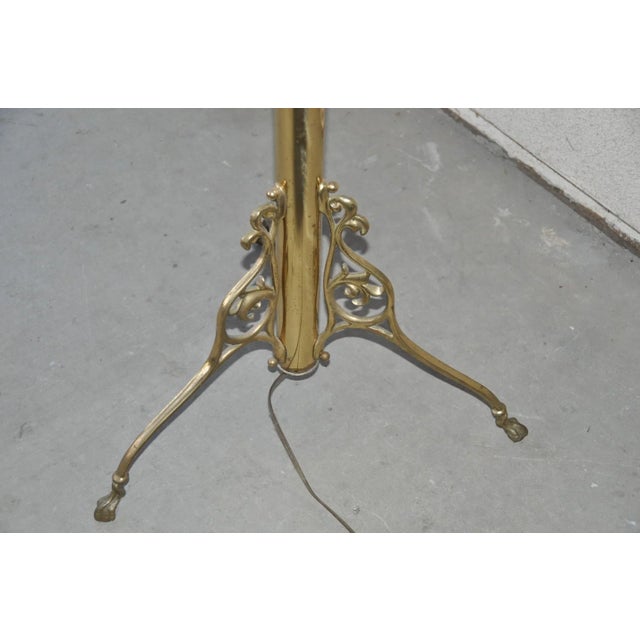 Rare Victorian Style 4 Font Kerosene Brass Parlor Floor Lamp (Electrified) For Sale - Image 9 of 12