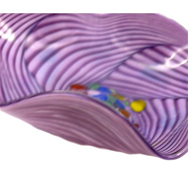 1980s Pretty Purple Murano Style Glass Plate For Sale - Image 9 of 14