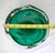 MCM Murano Art Glass Archimede Seguso Emerald Green Large Bowl Gold Leaf Flake For Sale - Image 11 of 15