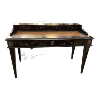 Black Chinoiserie Writing Desk For Sale