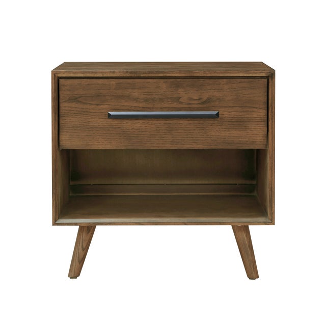 Boho Chic Emery Walnut Nightstand For Sale - Image 3 of 9