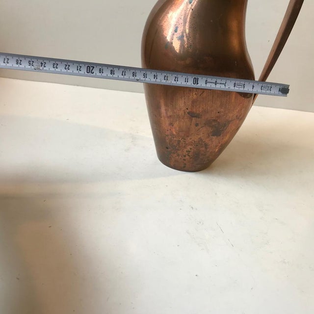 Vintage Copper Masterpiece Pitcher by Henning Koppel for Georg Jensen For Sale - Image 11 of 16
