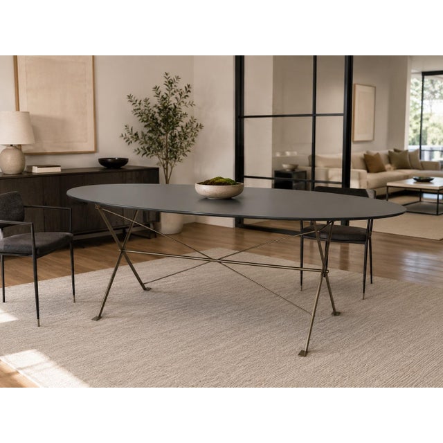 2020s Luigi Caccia Dominioni for Azucena “Cavalletto” Oval Dining Table, Designed 1947 For Sale - Image 5 of 5