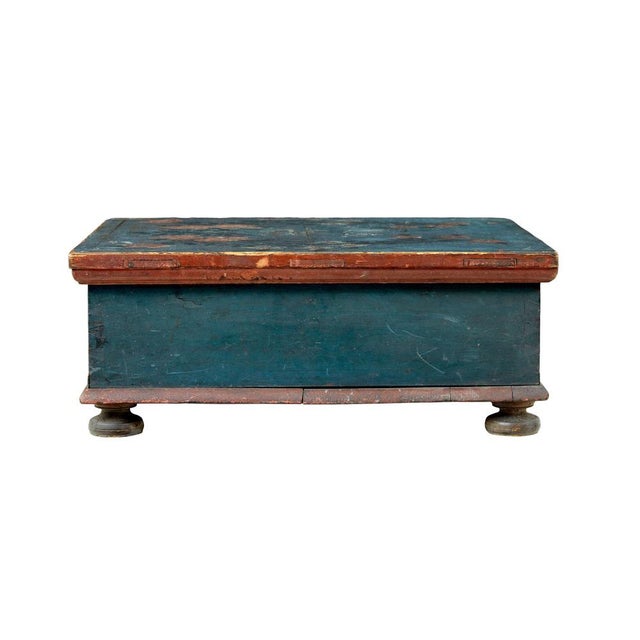 19th century hand painted pine storage box circa 1840. we are pleased to offer this original painted storage box. hand...
