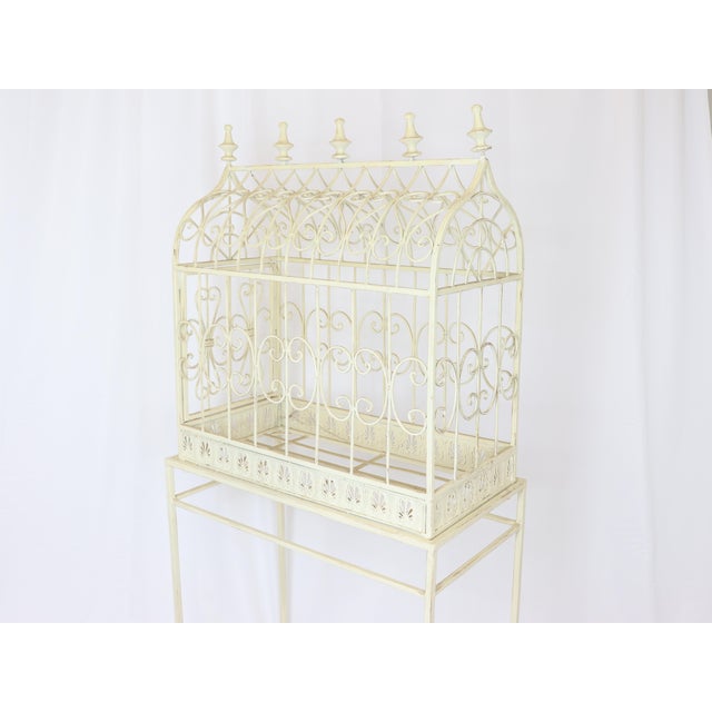 Vintage Decorative Terrarium / Bird Cage on Stand For Sale - Image 9 of 11
