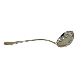 1860s Large Sheffield Silverplate Rattail Soup & Stew Ladle by Martin Hall & Co.