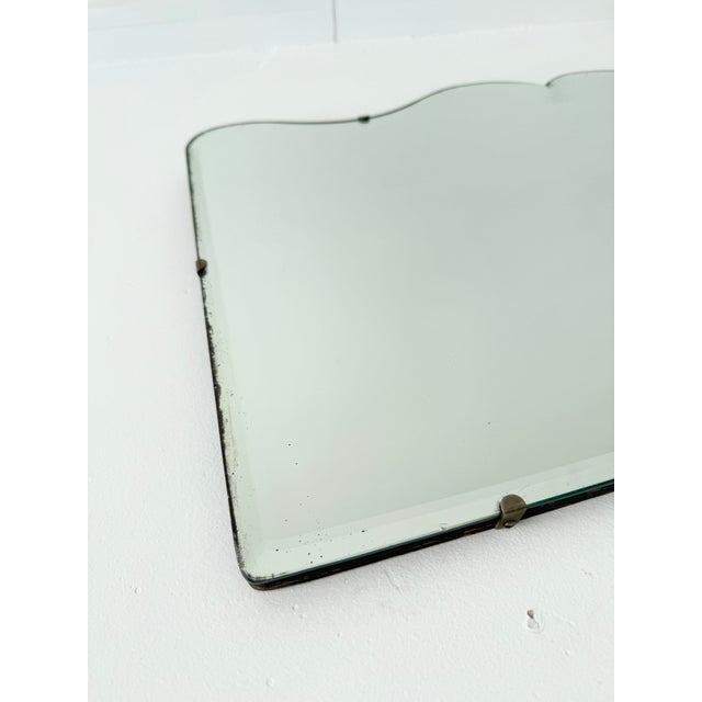 Art Deco Frameless Scalloped Wall Mirror, 1940s For Sale - Image 4 of 14