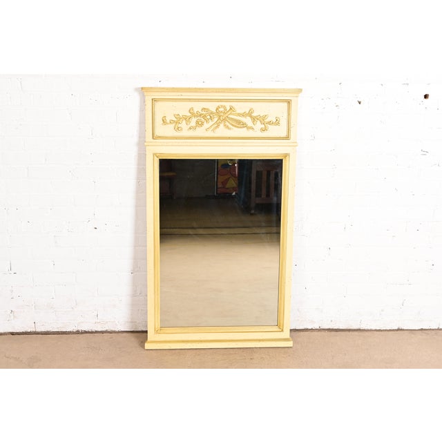 Wood Henredon French Regency Louis XVI Cream Lacquered Tall Wall Mirror, Circa 1960s For Sale - Image 7 of 7