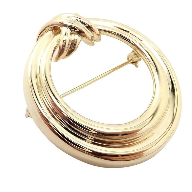 Tiffany & Co. 18k Yellow Gold Large X and O Open Circle Pin Brooch For Sale - Image 9 of 9