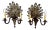 Pair of Bronze Peacock Sconces with Crystal in Plumes and Two Lights each For Sale