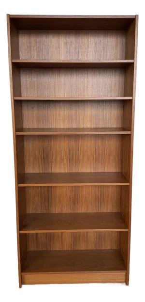 1970s Domino Mobler Danish Modern Tall Teak Bookcase With Adjustable Shelves
