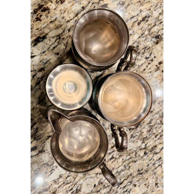 Vintage English Silver Mfg. Corp. Silver on Copper Tea & Coffee Service, Set of 5 For Sale - Image 10 of 10