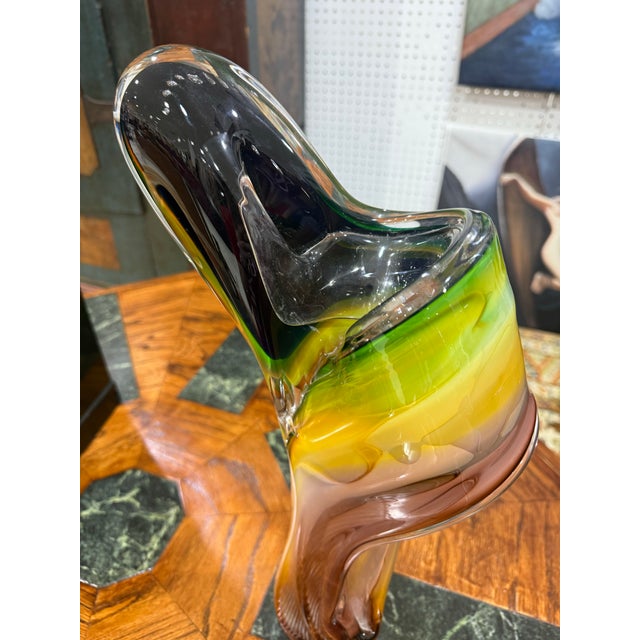 Jody Fine Studios Signed Large Artglass Sommerso Sculpture 2006 18in For Sale - Image 4 of 9