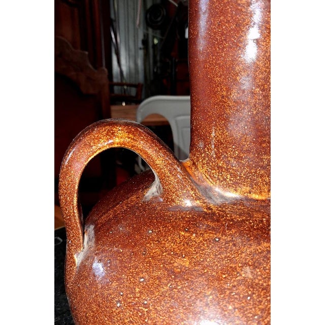Large Glazed Stoneware Vase with Handles Accolay Potters, 1950s For Sale - Image 4 of 7
