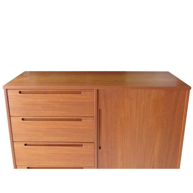 Brown Mid 20th Century Danish Teak Gentleman’s Chest / Armoire by Nils Jonsson for Torring, Attributed For Sale - Image 8 of 10