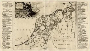 Antique Saxons and Franks Map of the Netherlands, 1718