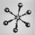 Black Late 20th Century Traditional Black Steel Six Arm Crystal Chandelier For Sale - Image 8 of 13
