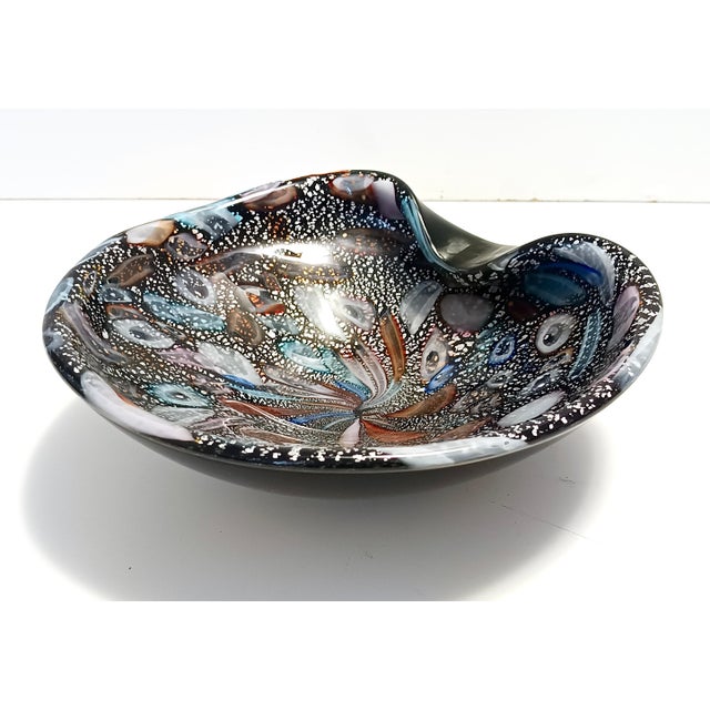 Black Murano Glass Tutti Frutti Ashtray attributed to Avem, 1960s For Sale - Image 6 of 15