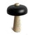 Attractive and sturdy, small LED table lamp. Beautiful black colored metal mushroom shaped shade with creamy, beige,...