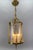 French Neoclassical Style Round Hanging Lantern in Brass and Clear Glass, 1920s For Sale - Image 3 of 18