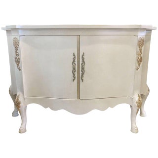 Louis XV Style Parcel-Gilt and Paint Decorated Two-Door Cabinet Server Sideboard For Sale