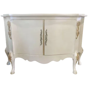 Louis XV Style Parcel-Gilt and Paint Decorated Two-Door Cabinet Server Sideboard