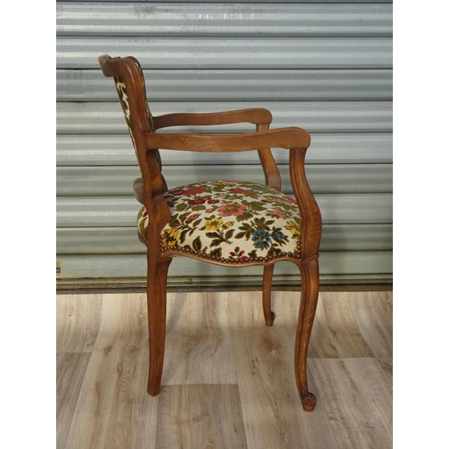 Louis XV Convertible Armchair with Brocade Fabric, 1950s For Sale - Image 10 of 18