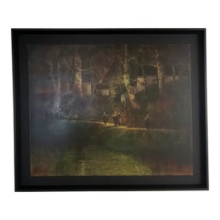 Late 20th Century Donald Roy Purdy (1924–2016) Atmospheric Woodland Landscape With Figures, Oil on Board For Sale