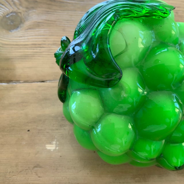 Green Vintage Italian Large Green Glass Grape Bunches- Set of 3 For Sale - Image 8 of 13