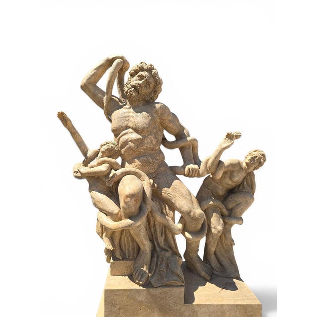 Italian Artist, Life-Size Lacoonte Sculpture, Marble For Sale - Image 14 of 16
