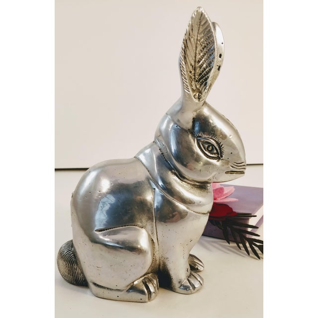 Late 20th Century Pewter Rabbit Figurine Chairish