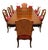 Vintage 10-Piece Carved Wood Dining Chair Set - 8 Side Chairs & 2 Upholstered Armchairs For Sale