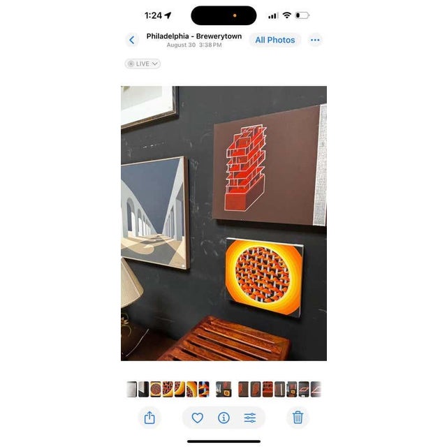 Repeating Mushroom Painting, Modern Style, Oil on Canvas, 1990s For Sale In Philadelphia - Image 6 of 6