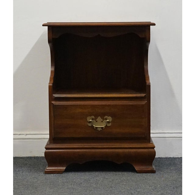 Cresent Furniture Solid Cherry Traditional Style 20" Open Cabinet Nightstand For Sale - Image 9 of 12