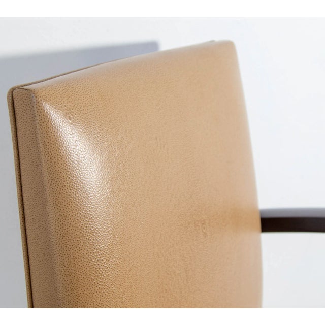 Art Deco Dakota Jackson Leather Club Art Deco Style Pfm Armchair For Sale - Image 3 of 12