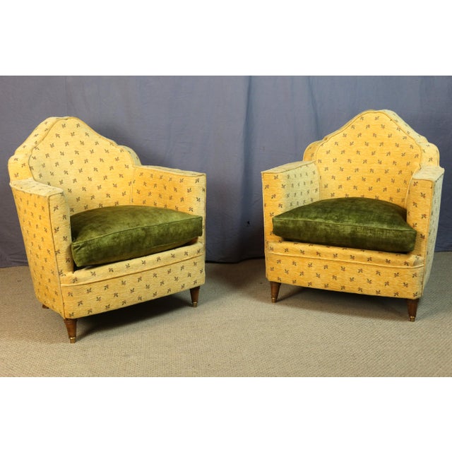 1950s Vintage Armchairs in Velvet, 1950s, Set of 3 For Sale - Image 5 of 13