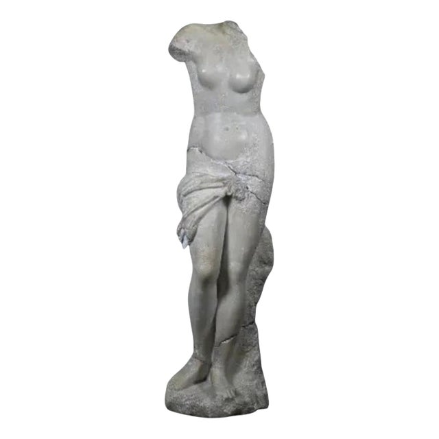 Venus statue with Dolphin Sculpture, White Composite For Sale