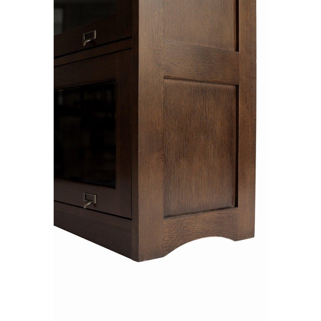 Mission Mission Quarter Sawn Oak 4 Stack Barrister Bookcase - Walnut For Sale - Image 3 of 10