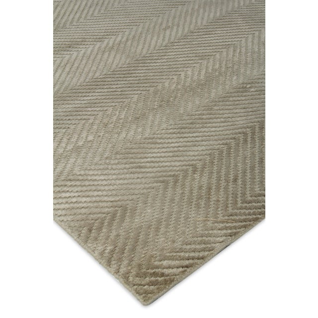 Textile Wyllis Hand loom Viscose Khaki Rug-8'x10' For Sale - Image 7 of 8