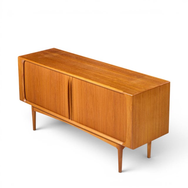 Bernhard Pedersen Mid Century Danish Teak Tambour Credenza and Hutch For Sale - Image 11 of 12