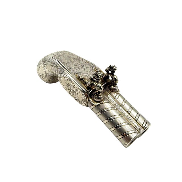 1900 - 1909 Gun-Shaped Silver Vermeil Snuff Cigarette Box, France, Early 20th Century For Sale - Image 5 of 17