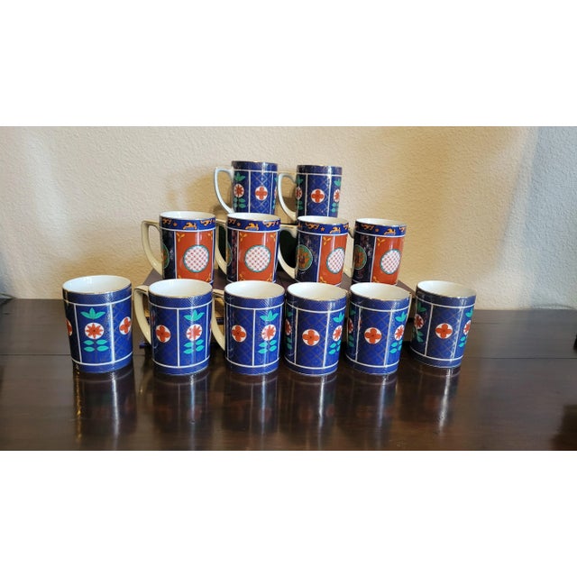 Vintage Neiman Marcus Imari Style Coffee or Tea Mug Set- 12 Pieces For Sale - Image 11 of 12
