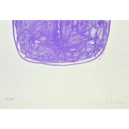 Space concept is an artwork realized by Lucio Fontana in 1967. Lithograph, 1967. Hand signed and numbered 32/150. Edition...