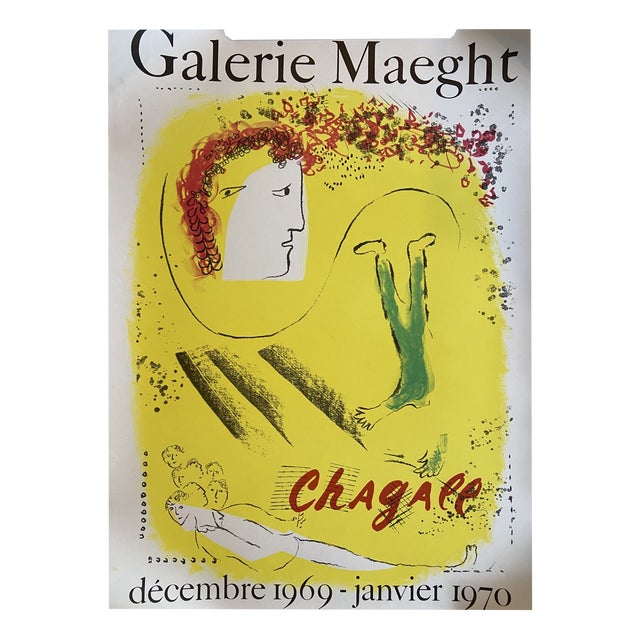 Exhibition Lithograph Poster after Marc Chagall, 1969 For Sale