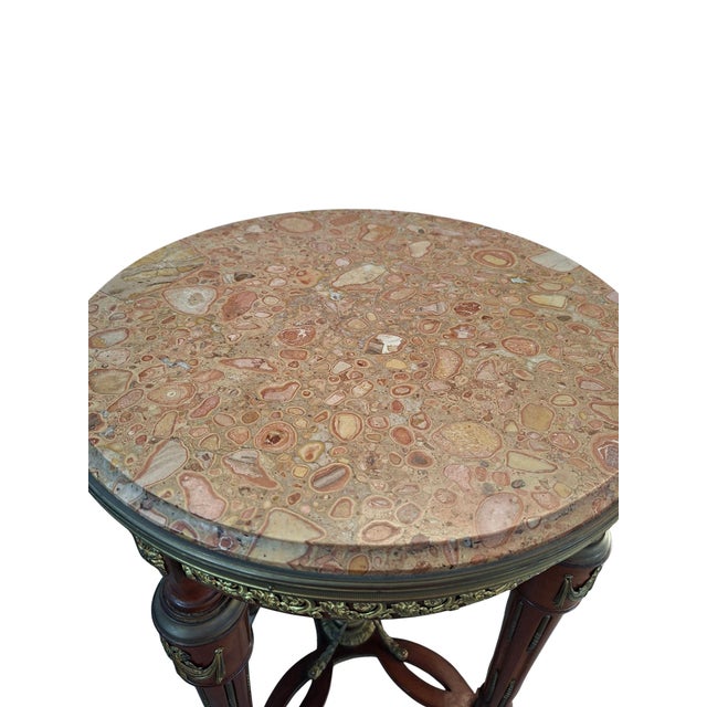 Neoclassical Guéridon in Mahogany and Red Marble, 1890 For Sale - Image 9 of 18