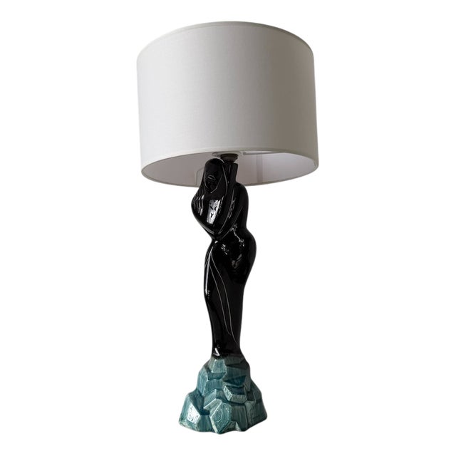 Ceramic Female Table Lamp from Monacera, Monaco, 1970s For Sale