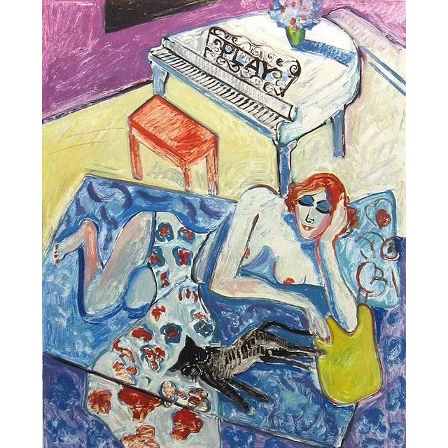 1980s Earl Linderman "Intermezzo" Hand Signed Original Monotype Artwork For Sale