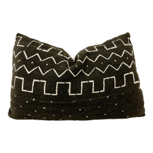 Vintage African Textile Chevron Arrow Mudcloth Pillow