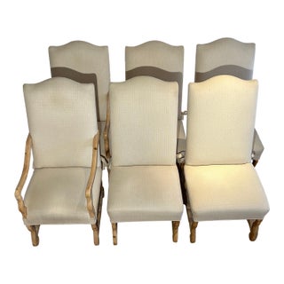 1990s Set of 6 Upholstered Dining Chairs For Sale