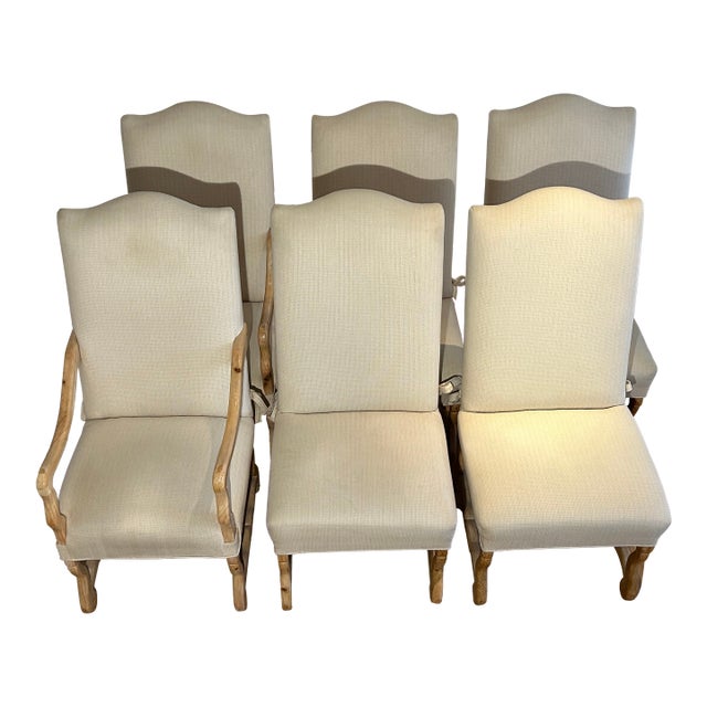 1990s Set of 6 Upholstered Dining Chairs For Sale